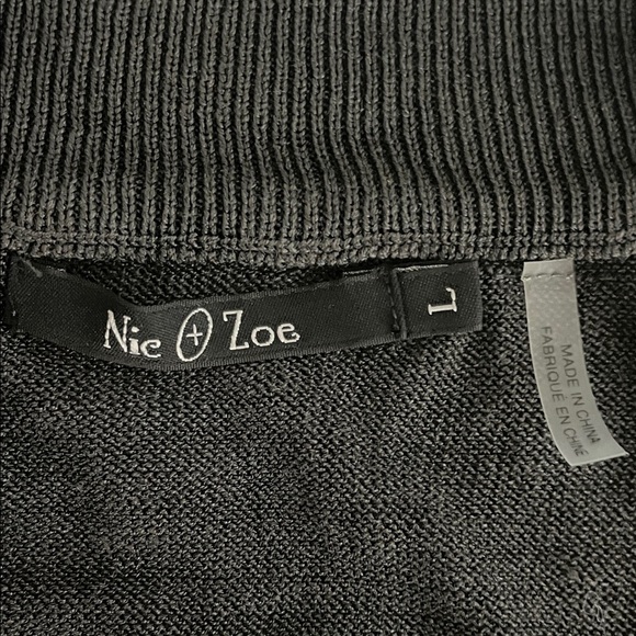 Nic & Zoe Silk Sweater Round Neckline Waist Tie Belt Knit Sleeves Large - Picture 2 of 8